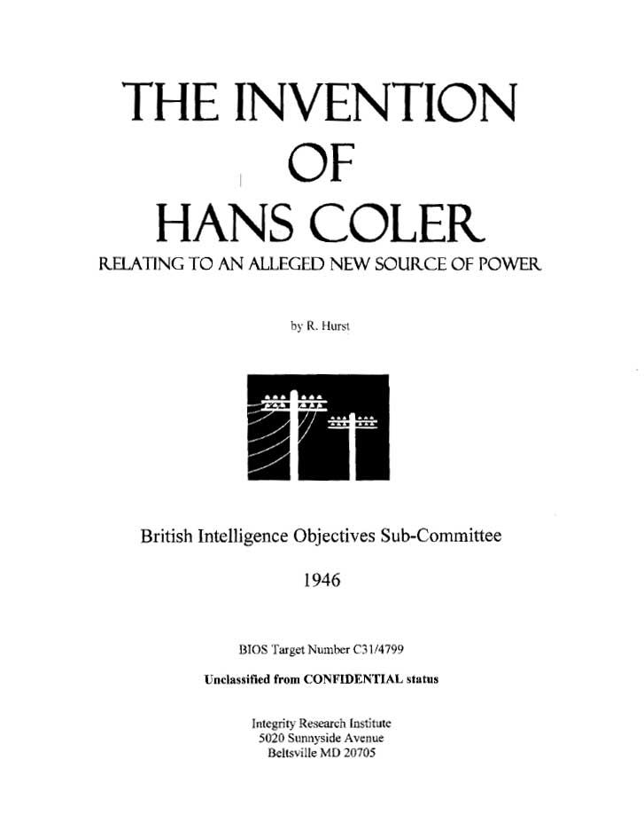 Invention of Hans Coler (PDF)