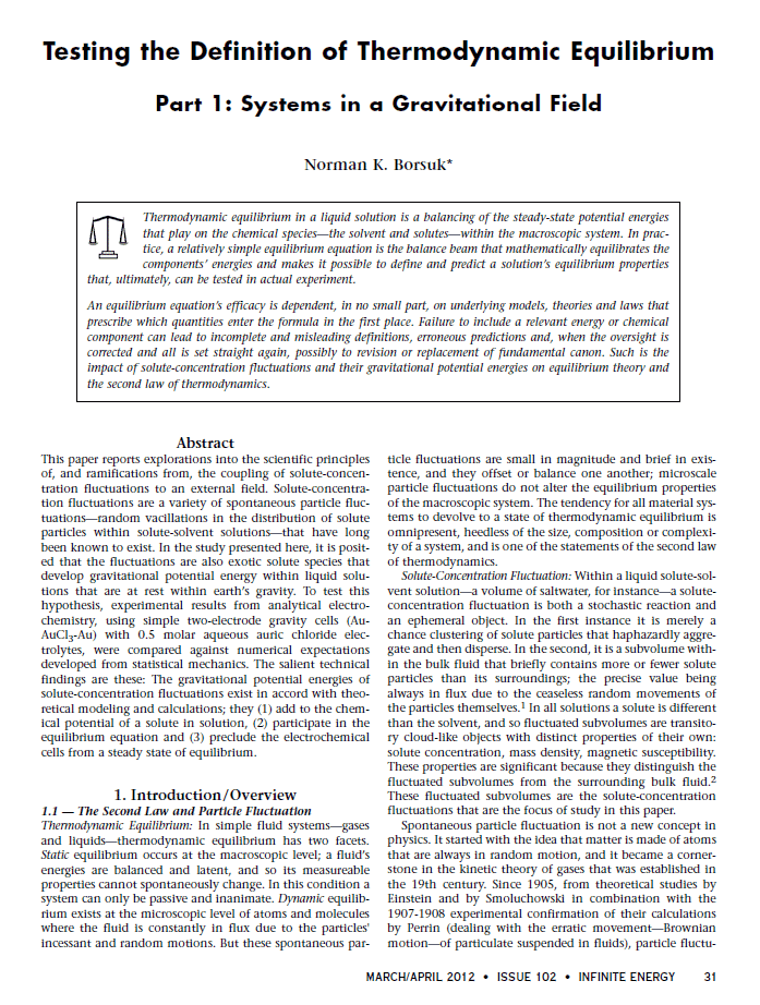 Testing the Definition of Thermodynamic Equilibrium, Part 1 - Digital Download