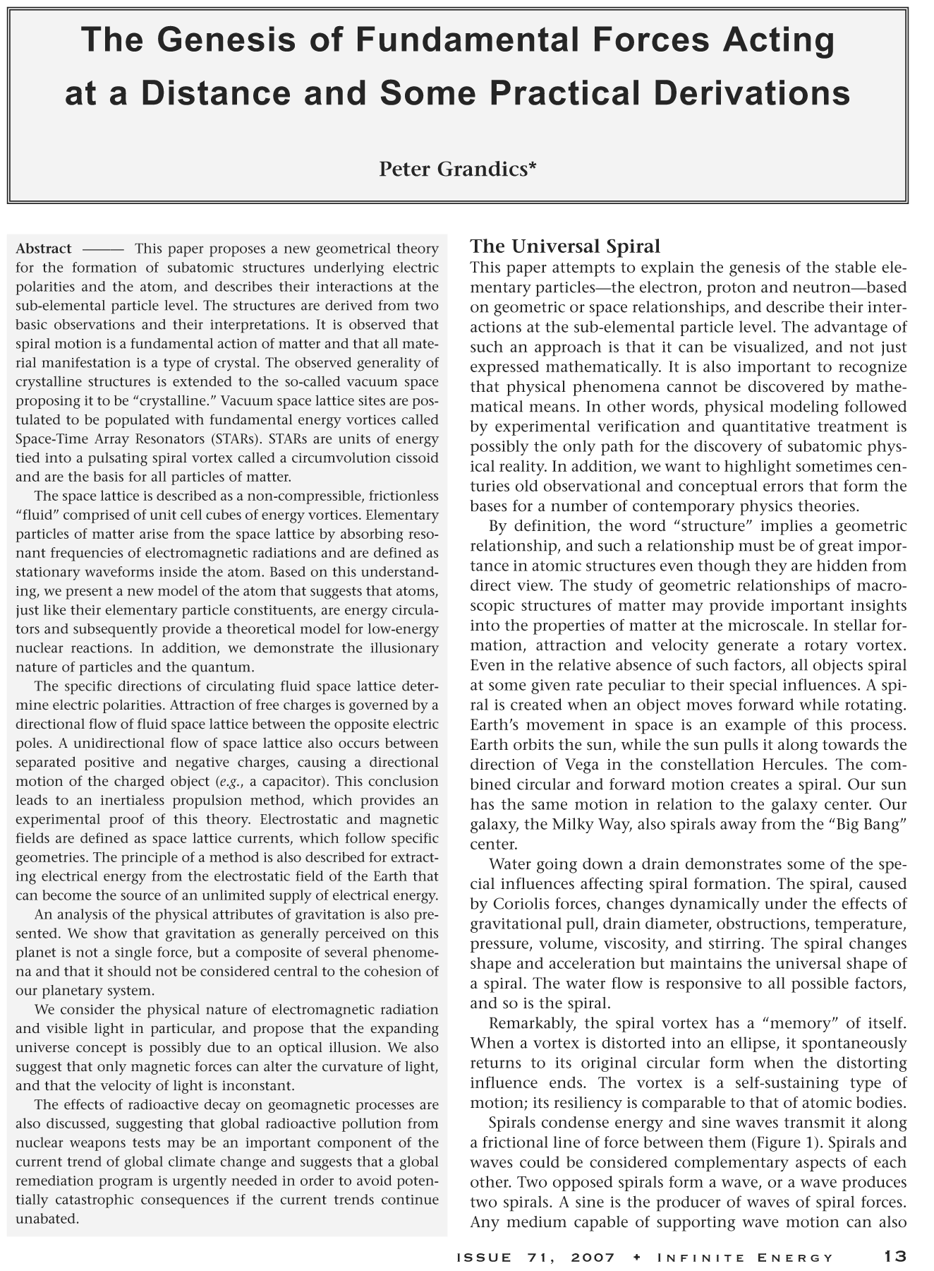 Genesis of Fundamental Forces Acting at a Distance and Some Practical Derivations - Digital Download