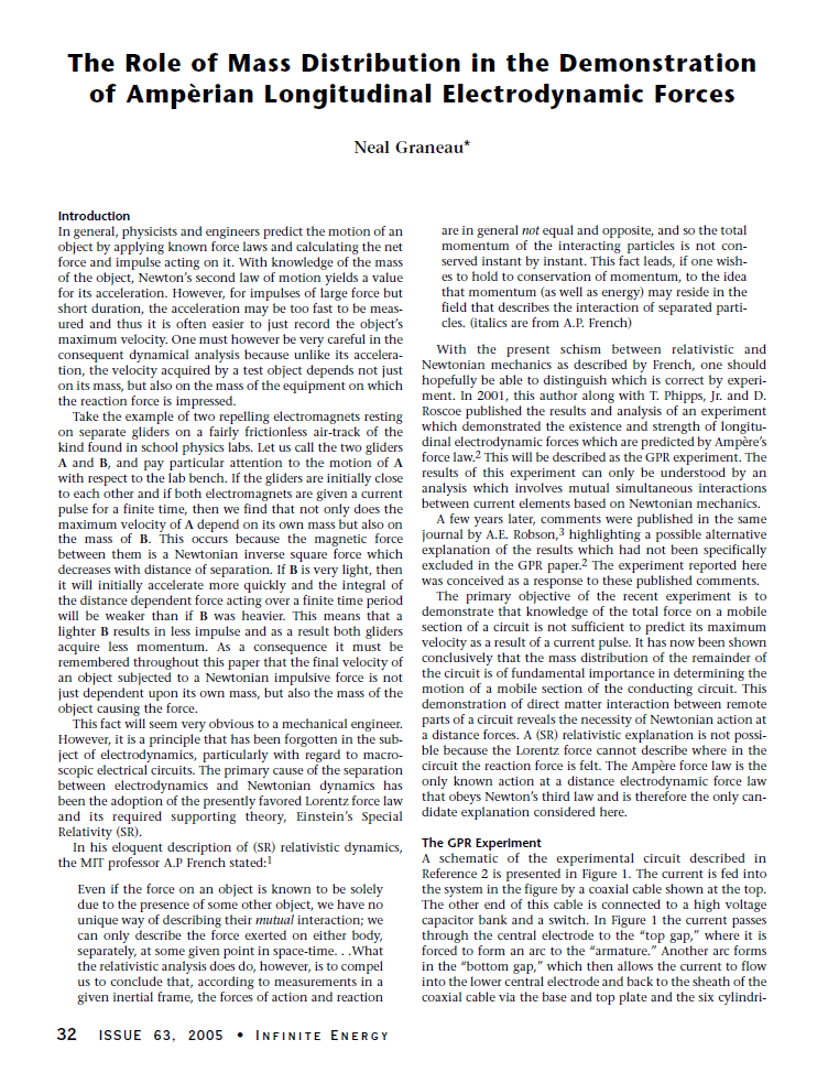 Role of Mass Distribution in the Demonstration of Amperian Longitudinal Electrodynamic Forces - Digital Download