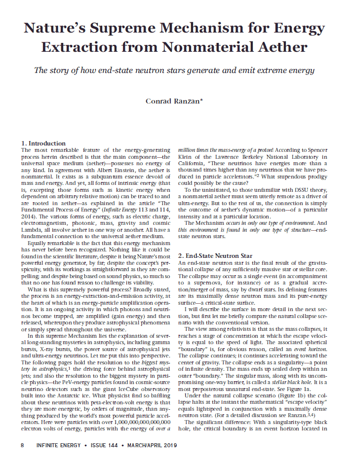 Nature's Supreme Mechanism for Energy Extraction from Nonmaterial Aether - Digital Download
